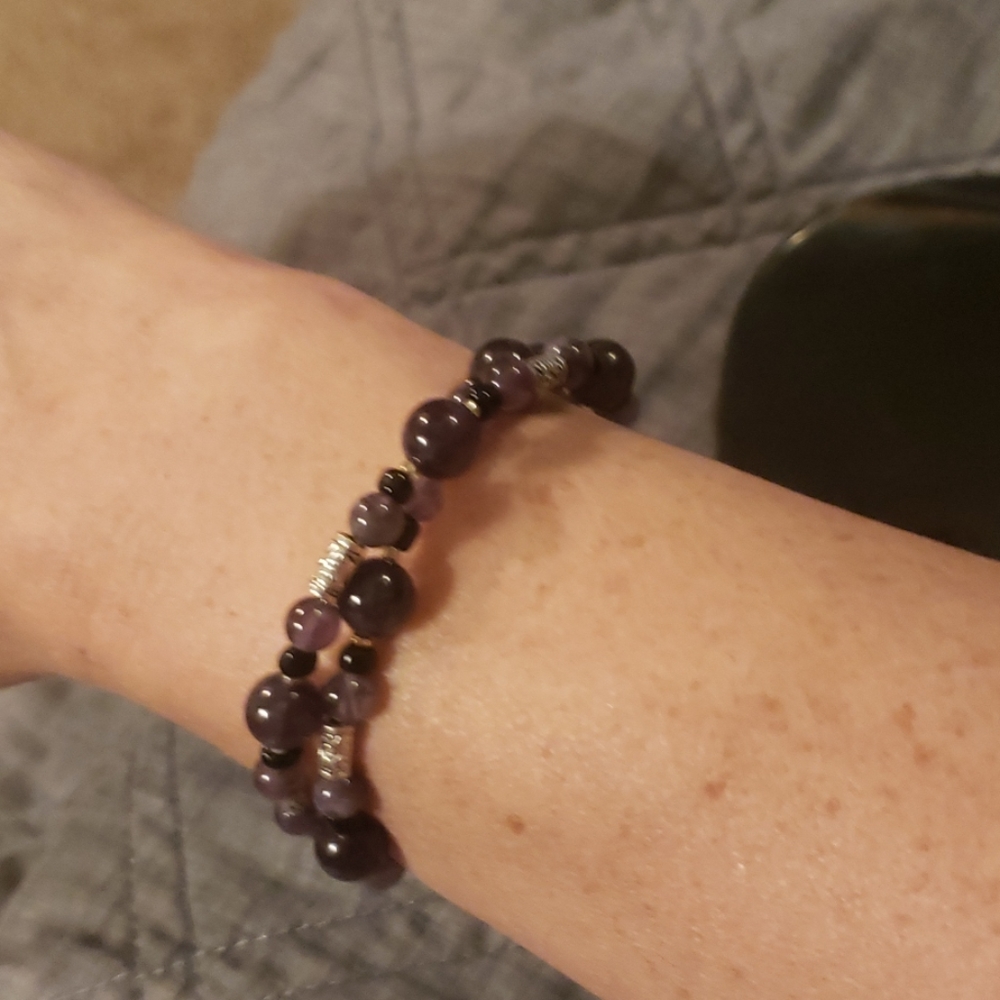 Handmade stainless steel memory wire bracelet